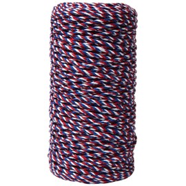 May Arts 412-44 Red/White/Blue 2mm Baker's Twine Ribbon,Red/White/Blue,109 yd