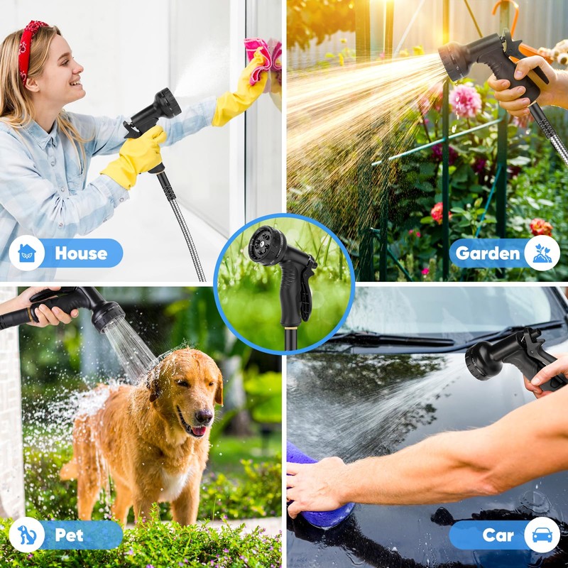 Garden Hose 50 FT, Metal Stainless Steel Water Hose with