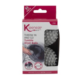 Kleeneze KL066077EU Reusable Dryer Balls - Ideal for Reducing Wrinkles, Soften Laundry, Pack of 2 Bathroom Tumble Dryer Balls, Lifts/Separates Laundry, Energy Efficient Drying