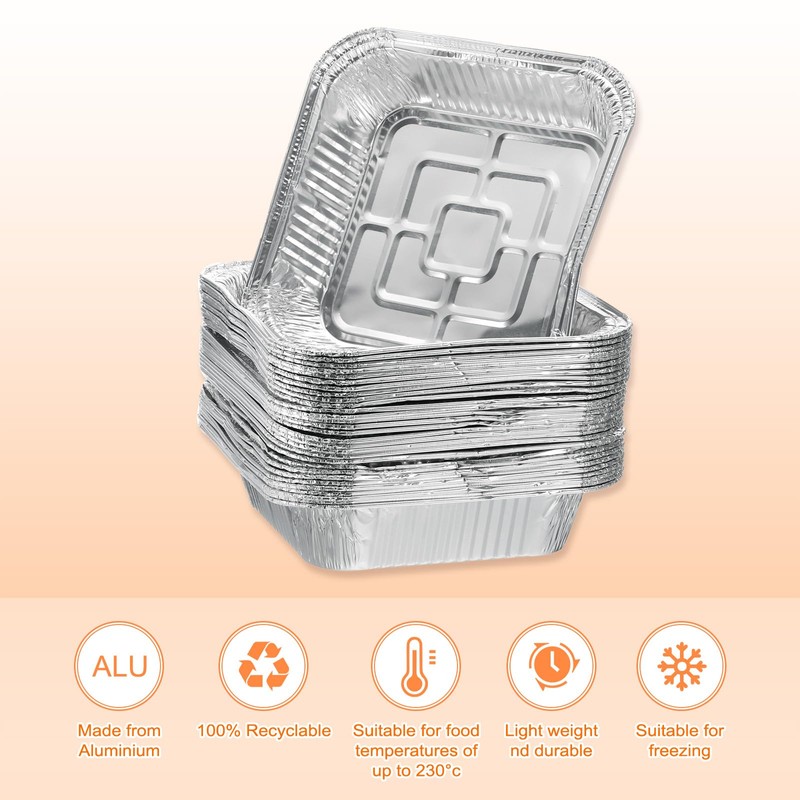 sourcing map 20pcs Aluminum Foil Pie Pans 8.07" Square Disposable