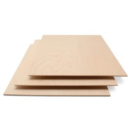 3 mm Baltic Birch Plywood 1/8 x 12 x 16 Inch, Box of 12 B/BB Grade Craft Wood, Stronger Than Basswood Sheets, for Laser, CNC Cutting and Wood Burning, by Woodpeckers