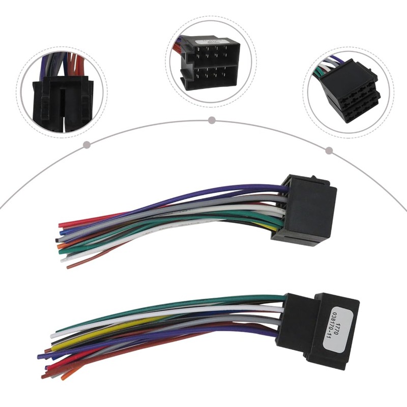 Car 16 Pin Radio Wiring Harness Adapter Male & Female