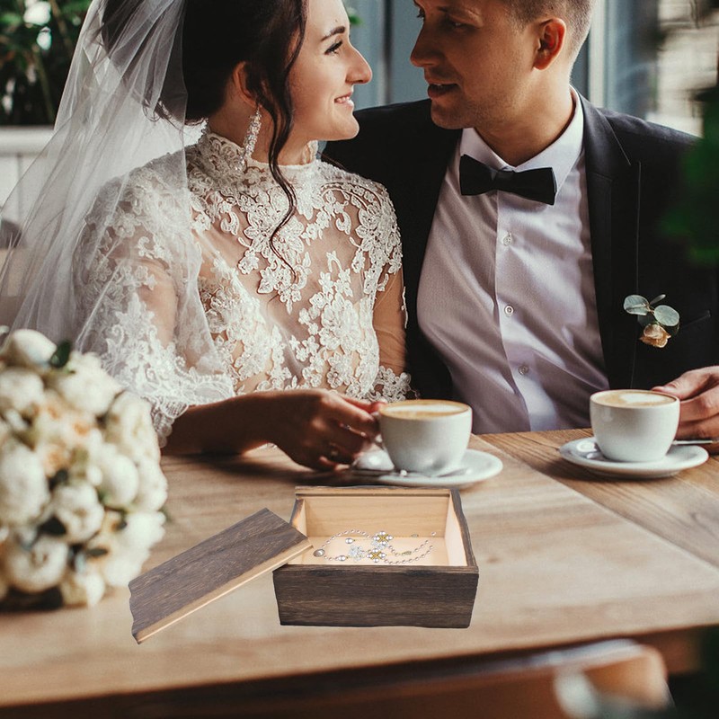 QoTang Small Wooden Box Gift with Sliding Lid, Wooden Box