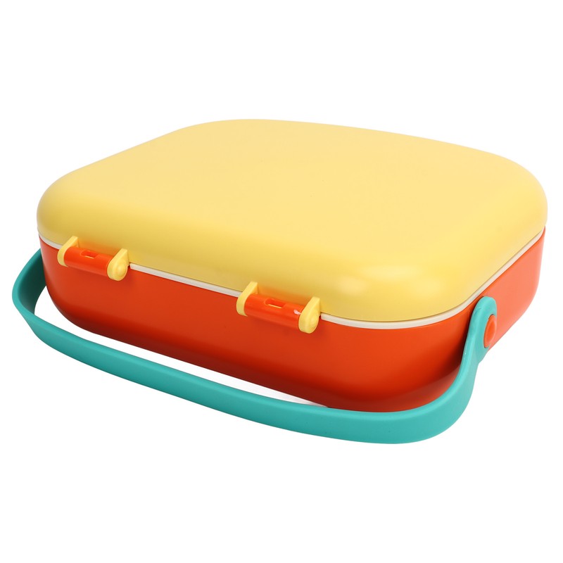 Bento Lunch Box ABS Separate Compartments with Buckle Handle Leakage
