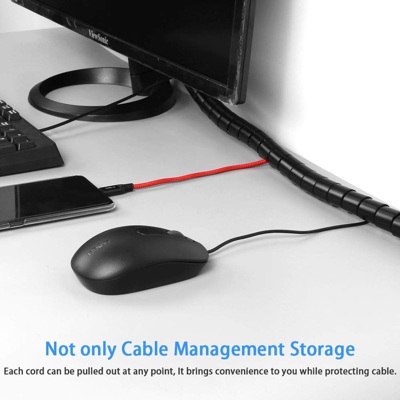 COOYA Cable Management Sleeve Cord Organizer Concealer for TV/Computer/Office, 60