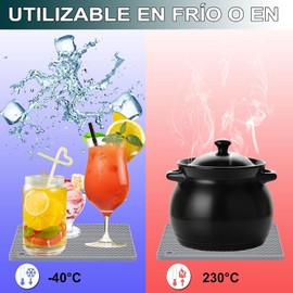 8PCS Salvamanteles de Silicona, Posavasos de Silicona Antideslizante Multifuncional para ollas, sartenes, Cubiertos, Vasos y Platos, etc.