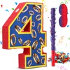 16 Inch Number 4 Blue and Golden Rings Pinata for