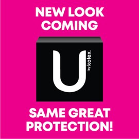 U by Kotex CleanWear Ultra Thin Feminine Pads with Wings, Regular Absorbency, 46 Count