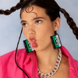 80s Earrings Cassette Tape Earrings 80s Accessories for Women Retro Acrylic Resin 80s Outfits for Women Party Accessories Jewelry for Women