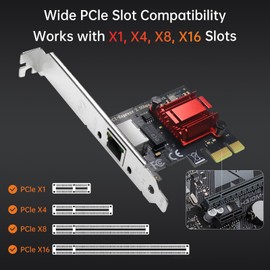 Tarjeta de red PCIe 2.5GBase-T, adaptador de red RTL8125B, adecuado para 2500/1000/100Mbps PCI Express Gigabit Ethernet RJ45, driver LAN compatible con Windows/Linux/MAC
