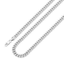 KRKCLIFE Men's Necklace Diamond Cut, Stainless Steel Cuban Link Chains 6mm, Anti-Tarnish Nickel-Free, Thin Gold Chain Silver Chain for Man Boy Unisex, 26 Inches