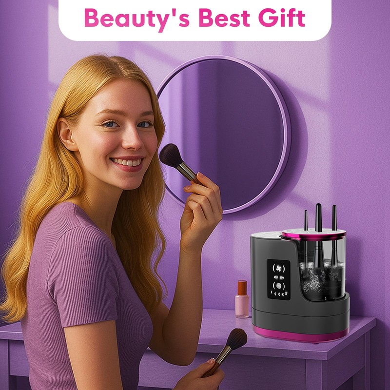 3 IN 1 Electric Makeup Brush Cleaner,Automatic Makeup Brush Cleaner
