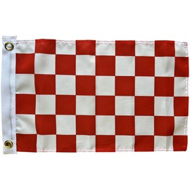 NWFlags Red & White Checkered Flag 18" x 12" 75d Premium Polyester | Polyester 1.5x1 foot material flag with 2 Eyelets