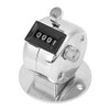 Hand Counter, Berm Counter 4-Digit Silver Hand Counter with Base