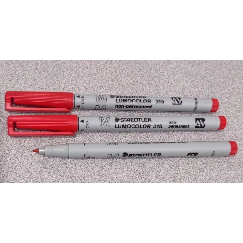 Staedtler Lumocolor Universal Non-Permanent 3 Piece Red 1.0mm Medium 315