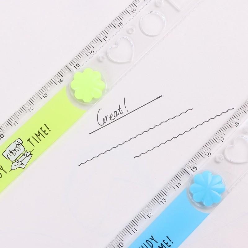 30cm Korean Folding Ruler Plastic Drawing School Stationery Students Kids