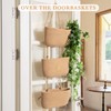 TeoKJ Over the Door Hanging Basket, 3-Tier Woven Cotton Wall-Mounted