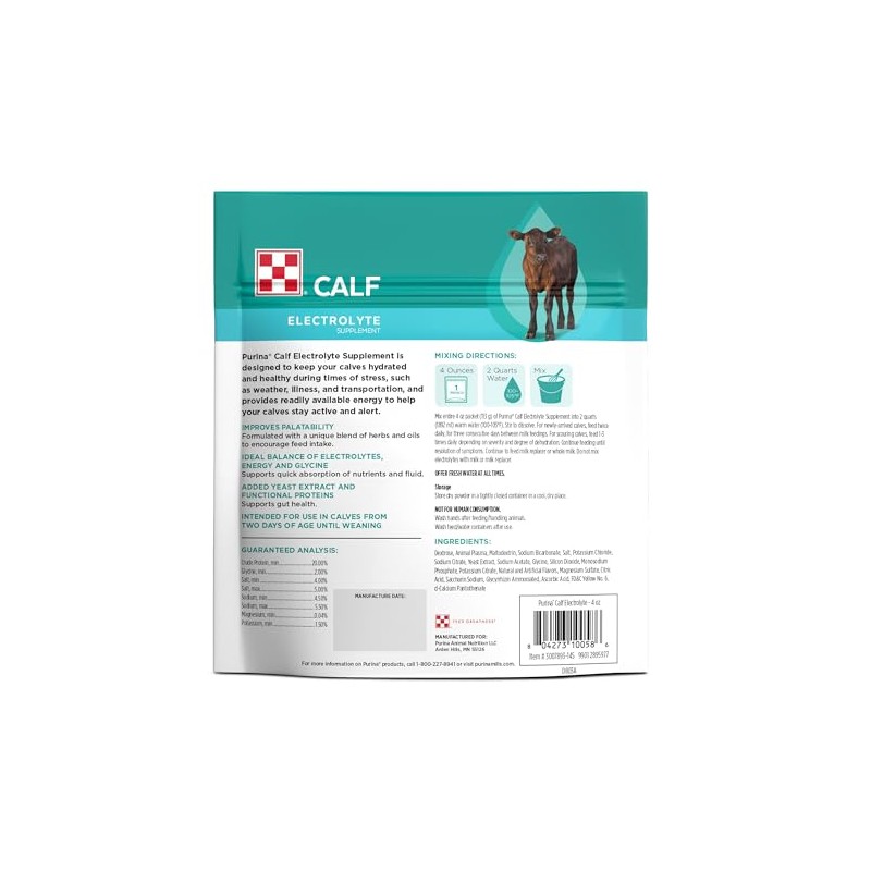 Purina® Calf Electrolyte | 4 Ounce (4 OZ) Pouch