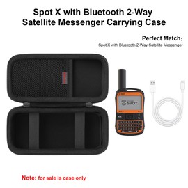 Elonbo Carrying Case for Spot X with Bluetooth 2-Way Satellite Messenger, Handheld Portable 2-Way GPS Messenger Travel Storage Bag, Handheld Satellite Communicator Protective Holder, Black+Black