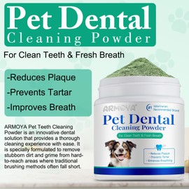 Dog Dental Powder,Pet Dental Powder,Teeth Cleaning Powder for Dogs,Dental Powder for Dogs,Plaque & Bad Breath Off Powder Dog, Dental Care Supplies for Small, Medium, Large Dogs 100g