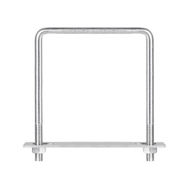 sourcing map U Bolts U Bolts M10 x 122 mm x 160 mm Square U Shackle Bolt 304 Stainless Steel U-Bolts with Nut Plate Bracket Clamp Fence Attachment for Roof Box Car Pipe Towing