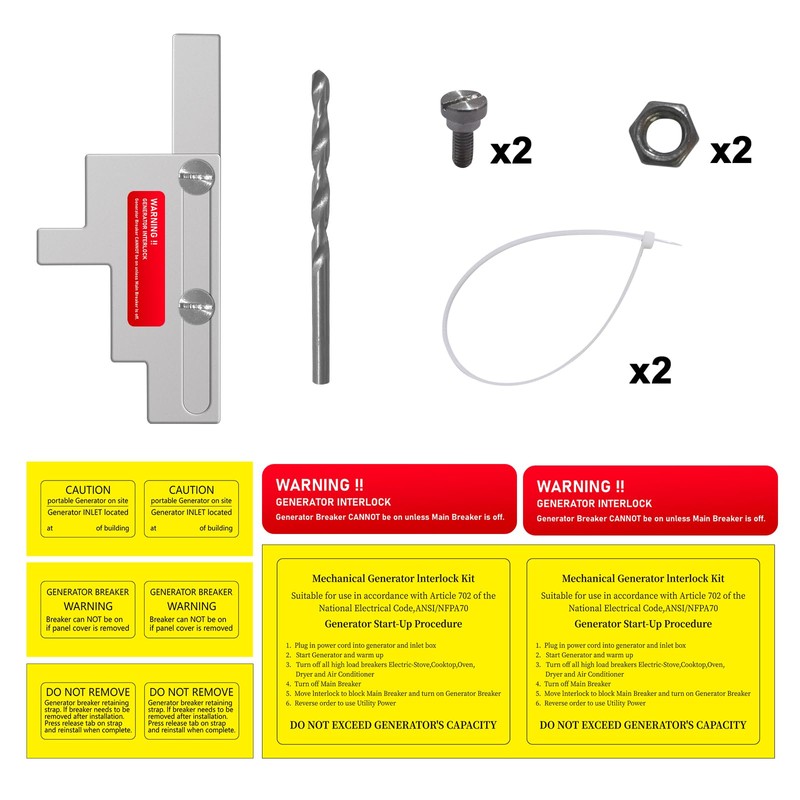 Generator Interlock Kit Compatible with Bryant 150 or 200 Amp