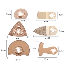 Multifunctional Oscillating Multitool Saw Blades Power Cutting Tool Universal Saw Blade Accessories (6 Pieces Carbide)