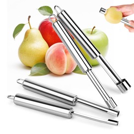 Pack of 4 Apple Corers, Professional Apple Corer Made of Stainless Steel with Hanging Eyelet, Apple Corer, Apple Corer, for Apples and Pears, Exfoliating Hawthorn, Red Date Cherry