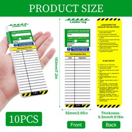 Ladder Tags Scaffold Inspection Record Tag 10 Inserts Tags Weatherproof Inspection Tag Inserts for Ladder Safety 52mmx183mm (No Holders)