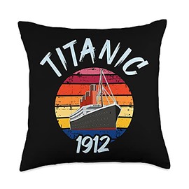 Titanic RMS Titanic Designs Titanic Vintage Cruise Ship April 1912 Throw Pillow, 18x18, Multicolor