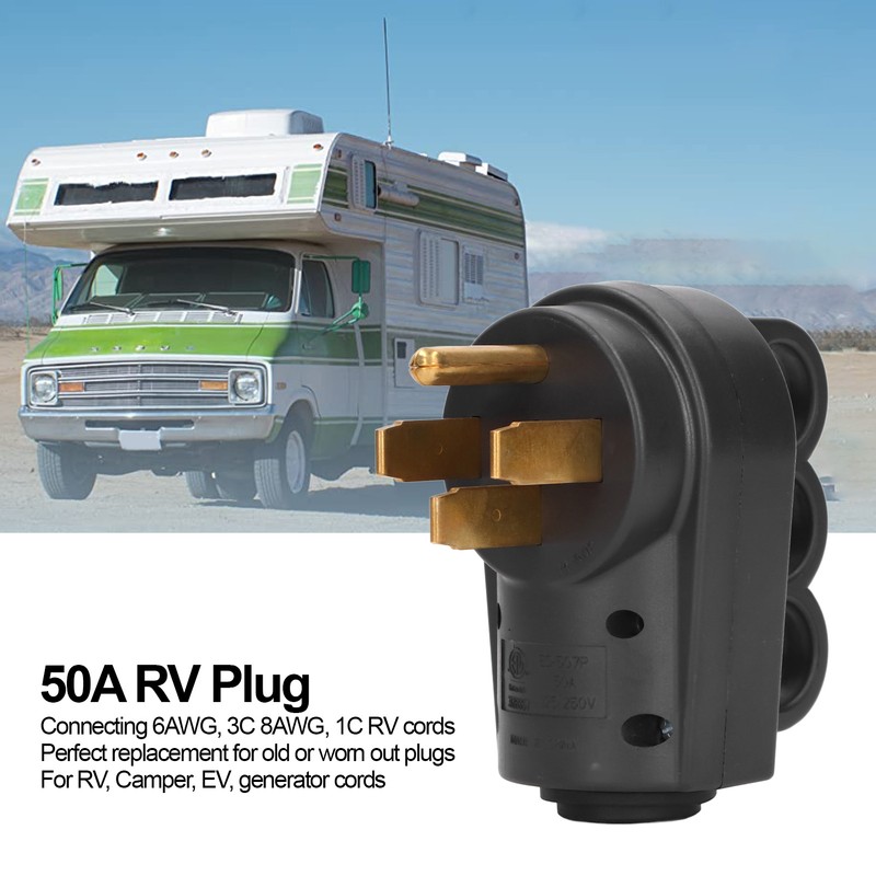 50A RV Plug Male NEMA 14‑50P 125/ Heavy Duty Replacement