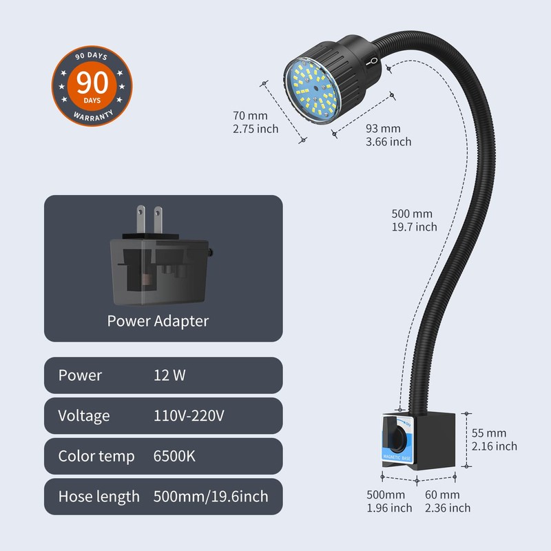 Youtemei Lathe Led Work Light Magnetic Waterproofinggooseneck Lamp Mechanic Lightwork