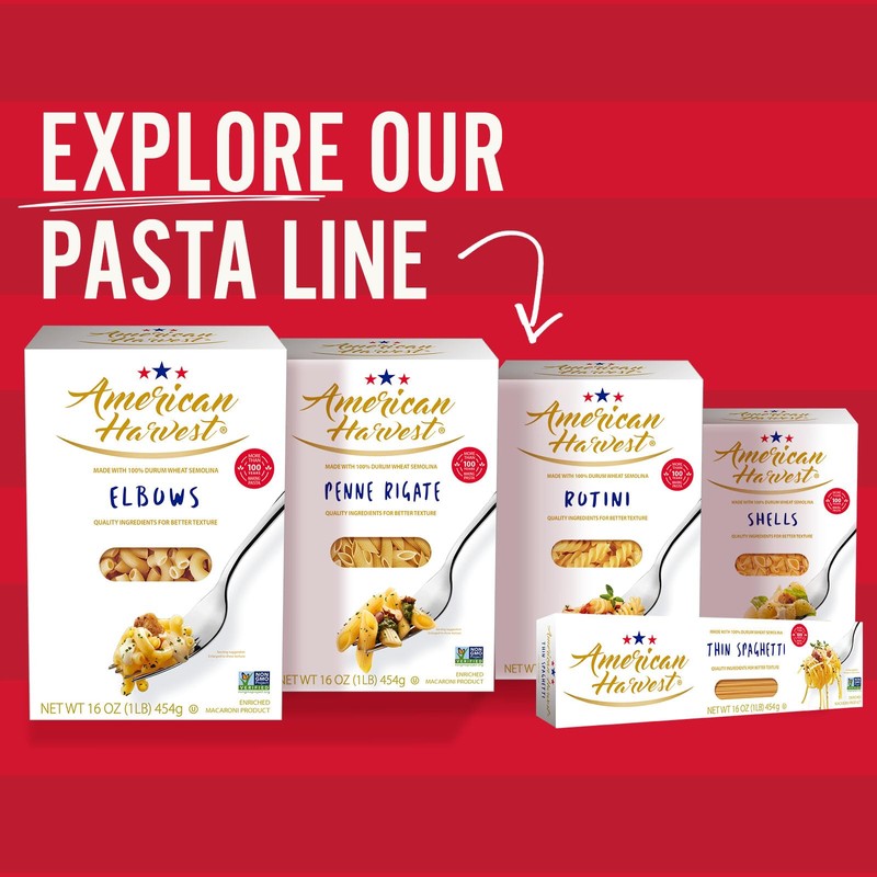 AMERICAN HARVEST, Shells, Pasta, Made in America with Premium Durum