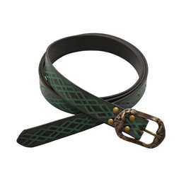 Lord of Battles Fantasy Ranger Handcrafted Genuine Leather Belt - Green, 150 cm