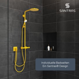 SANTRAS® Hand Held Shower Head with Triple Adjustable Shower Head in Yellow