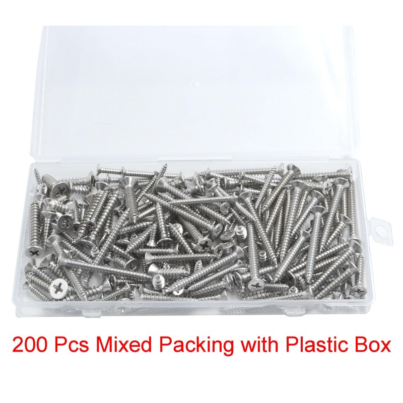 Self Tapping Screws Set, 150 Pcs M5 304 Stainless Steel