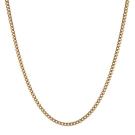 HZMAN 5mm Cuban Chain for Men Boys Stainless Steel Men's Gold Chain Diamond Cut Hip Hop Link Chains Necklace 16-30 Inch (20in)