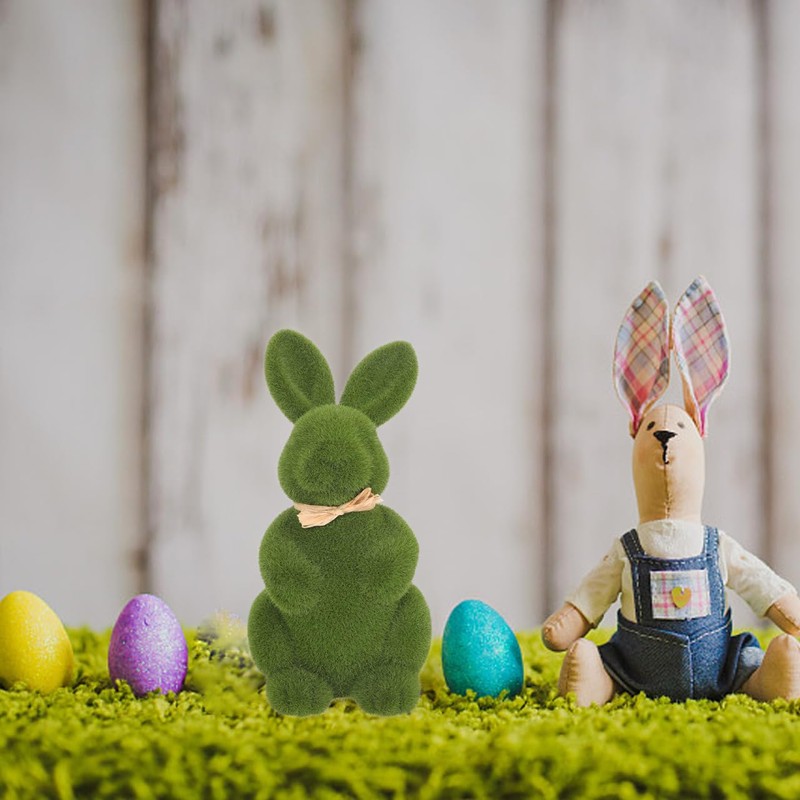 Ciieeo 5-Piece Easter Bunny Decoration Set, Realistic Bunny Figures for