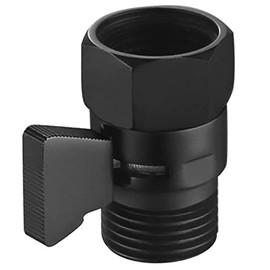 AZOS Water Flow Control Valve Black, Water Volume Adjust Valve, Brass Shut Off Valve for Handheld Shower, Shower Head Flow Control Valve, Water Pressure Regulator
