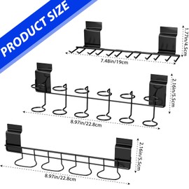 6 Pcs Slatwall Screwdriver Holders Slatwall Plier Holders Stainless Steel Slat Wall Tool Utility Hooks Accessories Shelving Display Multi-Ring Tool Organizer Racks for Shop Store (6, Black)