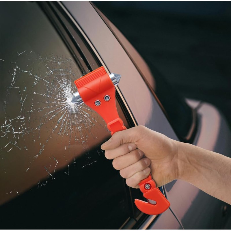 Komonee Car Safety Glass Hammer Emergency Window Break Escape and
