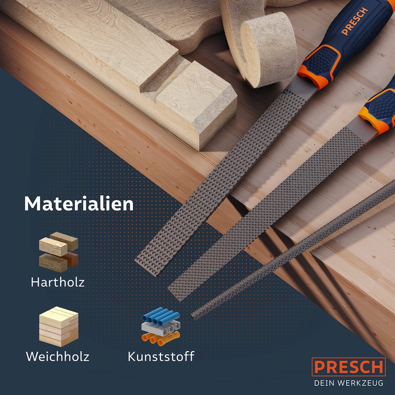 PRESCH Wood Rasp Set 3 Pieces – High Quality Wooden