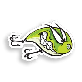Angry Fishing Lure Sticker Funny Fish Decal Laptop Boat Car Window Bumper Graphic