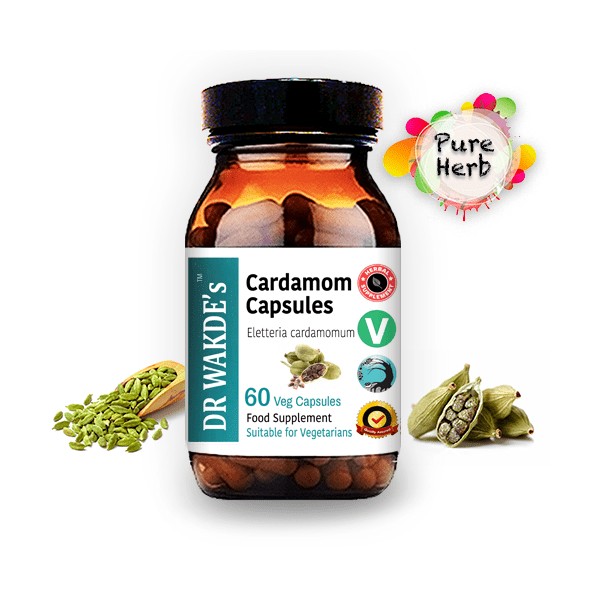 DR WAKDE'S Cardamom Capsules | 60 Veg Caps | Ayurvedic Supplement | Vegan | 1...