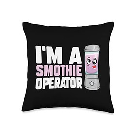 Funny Smoothie Operator Healthy Lifestyle Gifts I'm A Smoothie Operator Blender Owner Fitness Drink Lover Throw Pillow, 16x16, Multicolor
