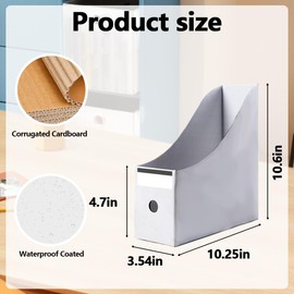 Voittozege 24 Pcs Cardboard Magazine File Holders Organizer Box Magazine Holder Sturdy Book Magazine Paper Organizer Storage Folder Holder for Home, Office, Desk and Shelves Supplies(White)