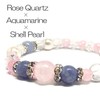 [SION] Natural Stone Power Stone Bracelet Rose Quartz Aquamarine Pearl,