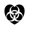 CafePress Biohazard HeartBl Small Die Cut Sticker, 3"x4" Matte Finish