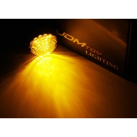 iJDMTOY 4pc Set Smoked Lens Amber LED Front & Rear Turn Signal Light Upgrade Kit Compatible with Land Rover Defender Series 1 2 2A 3