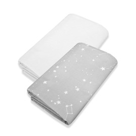 Nap Baby Set de 2 Sábanas Bebé - 100% Algodón - Sábanas Cuna de Cajón 70x130 cm - Natural, hipoalergénicas, Suaves y duraderas - Constelaciones
